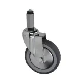 Swivel Wheel with Pin 125x30 mm – Zinc-Plated, Polypropylene Core