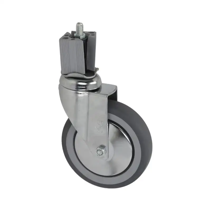 Roue pivotante avec broche 125x30 mm - Broche de tuyau 40x40 mm, Polypropylène Core