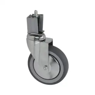 Svängande hjul med pinne 125x30 mm - Rörpinne 40x40 mm, polypropylen Kärna