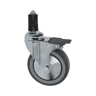 Zanussi Swivel Wheel with Pin and Brake 125x30 mm – For Trolley, Table, Sink