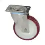 Roda giratória com placa 125x32 mm - Suporte em aço, núcleo de poliamida, anel de poliuretano