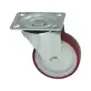 Swivel Wheel with Plate 100x30 mm – Zinc-Plated Support, Polyamide Core, Polyurethane Coating
