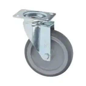 Roulette pivotante avec plaque 125x30 mm - zinguée, charge de 100 kg