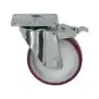 Roulette pivotante avec plaque et frein 125x30 mm - Zingué, Polyamide Core, Charge de 180 kg