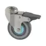 Swivel Wheel with Brake 80x22 mm – Zinc-Plated Support, Polypropylene Core