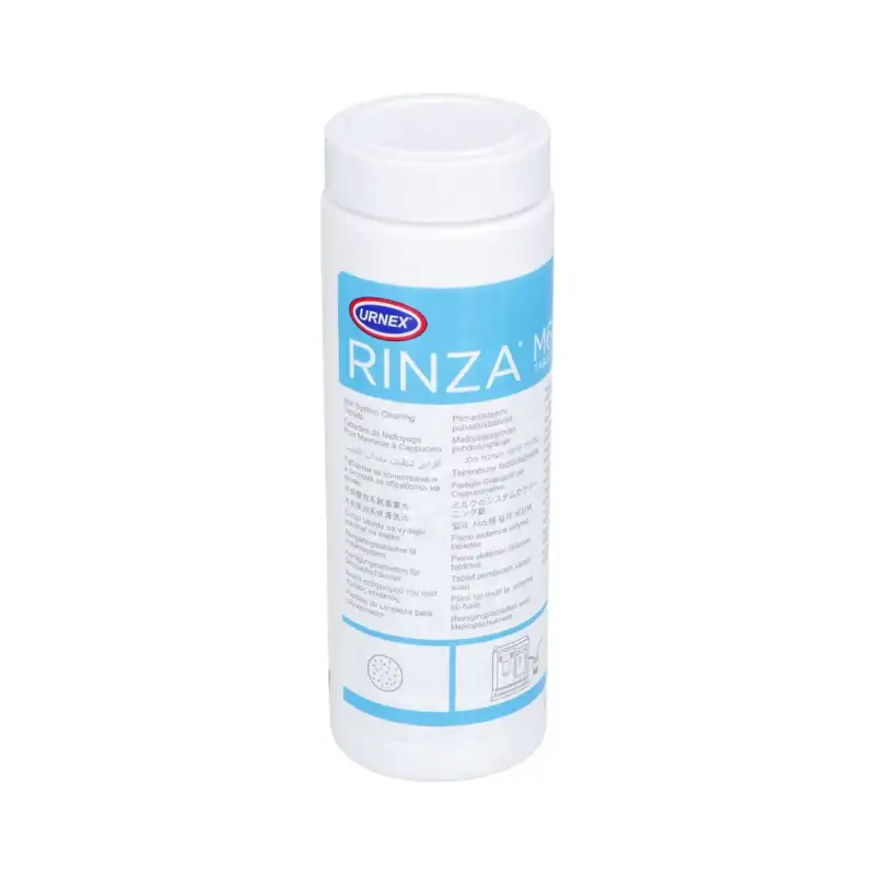 Detergente per fruste per latte Urnex Rinza, 120 compresse da 4 g ciascuna, approvato NSF.