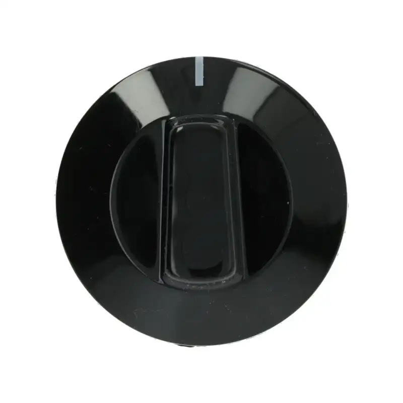 Black knob ø 50 mm D-shaped 6x4.6 mm for Pizza Group, Zanolli, Sirman