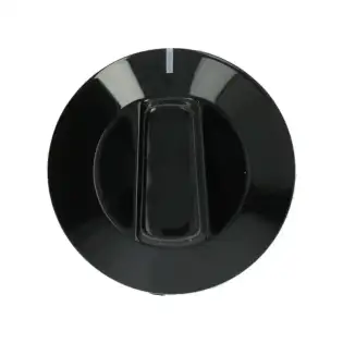 Black knob ø 50 mm D-shaped 6x4.6 mm for Pizza Group, Zanolli, Sirman