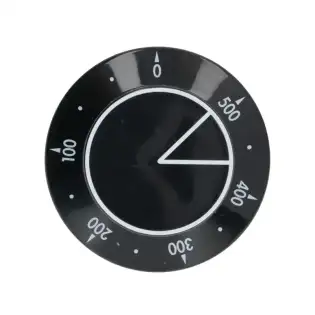 피자 오븐용 흑색 노브 (직경 58mm, 0–500°C)인 Pizza Group OEM S73FN55004입니다.