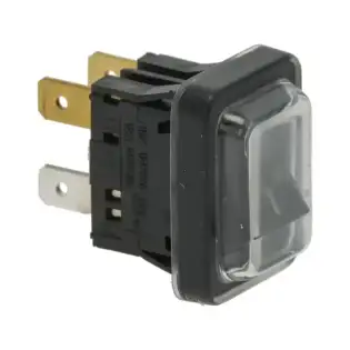 Bipolarer Schalter Schwarz 12A 250V mit Druckknopf-Kappe für Fama, Macap, Spaziale