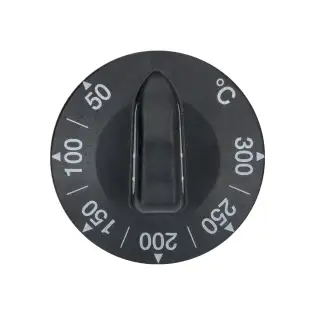 Botão preto ø 50 mm 50-300°C para Equipamento de Torradeira Fama e Milan.