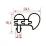 Snap-In Gasket 1027 – Profile 1027, 2000 mm, Grey, Non-Magnetic