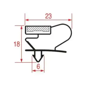 Snap-In Pakking 386x265 mm - Profiel 1025 - Magnetisch - Grijs - ANGELO PO