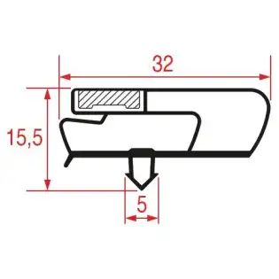 Snap-In Gasket 390x270 mm – Profile 1031 – Magnetic – Grey – CORECO