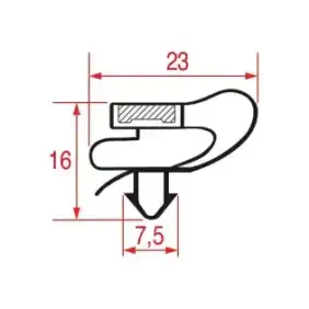 Těsnění s přezkou 610x405 mm magnetické šedé barvy | Náhradní díl pro chladící zařízení
