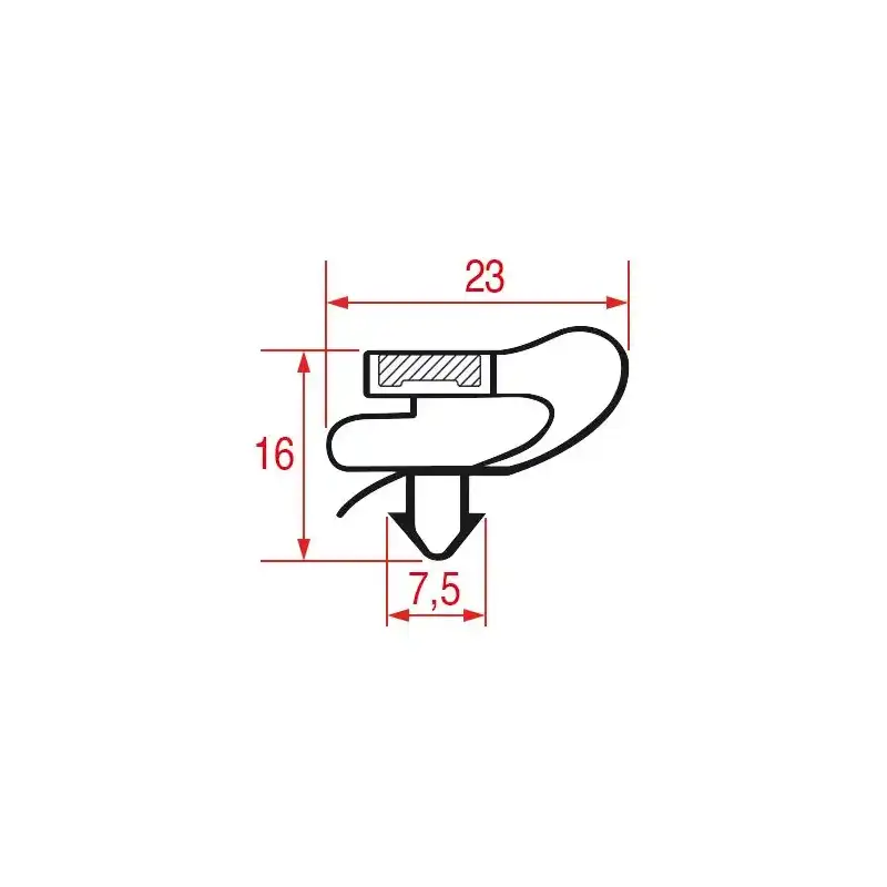 스냅인 가스켓 610x405 mm 자석 회색 | 냉장 장비 예비 부품