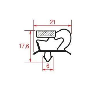 Snap-In Gasket 615x410 mm Magnetic Grey | Refrigerated Equipment Spare Part