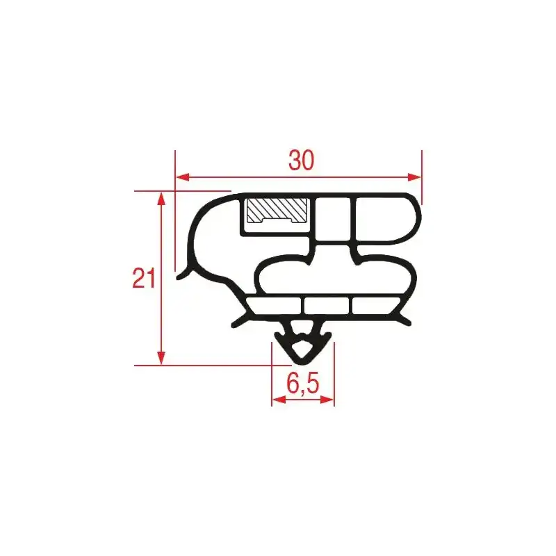 ザヌッシ スナップイン ガスケット 765x610 mm マグネティックグレー | 冷蔵庫用のスペアパーツ