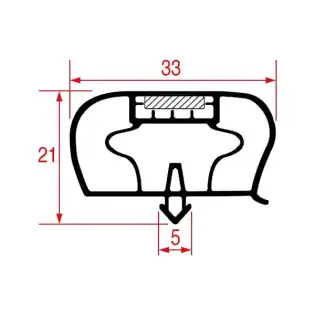 Infrico Snap-In Gasket 805x452 mm Magnetic Grey | Náhradní chladičová těsnění pro neutrální přepážku