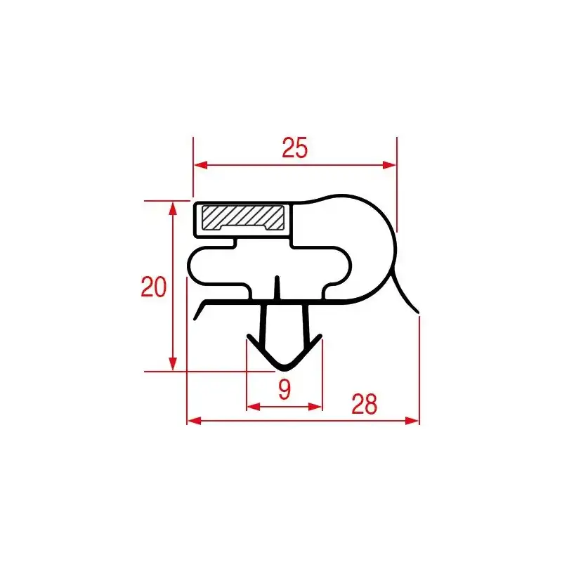 Forcar Steckdichtung 1665x585 mm Magnetic Grey | Refrigerated Cupboard Spare Part