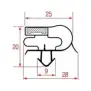 Junta de vedação da porta 1665x585 mm em cinzento magnético | Peça sobresselente para armário frigorífico