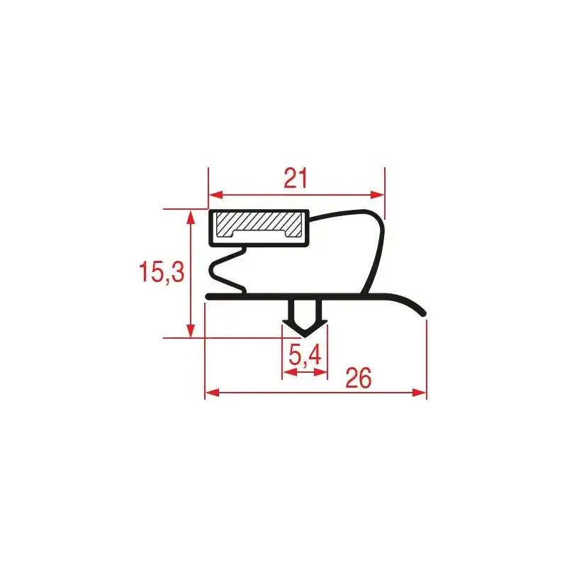 Coreco Gasket Snap-In 390x370 mm Magnetic Grey | Refrigerated Equipment Spare Part