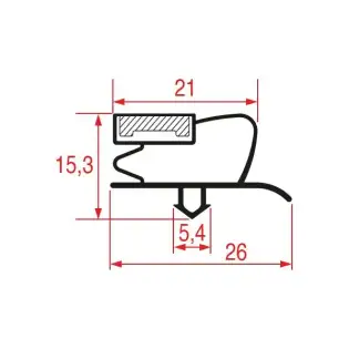 Coreco Dichting Snap-In 390x370 mm Magnetisch Grijs | Reserveonderdeel voor Koelapparatuur