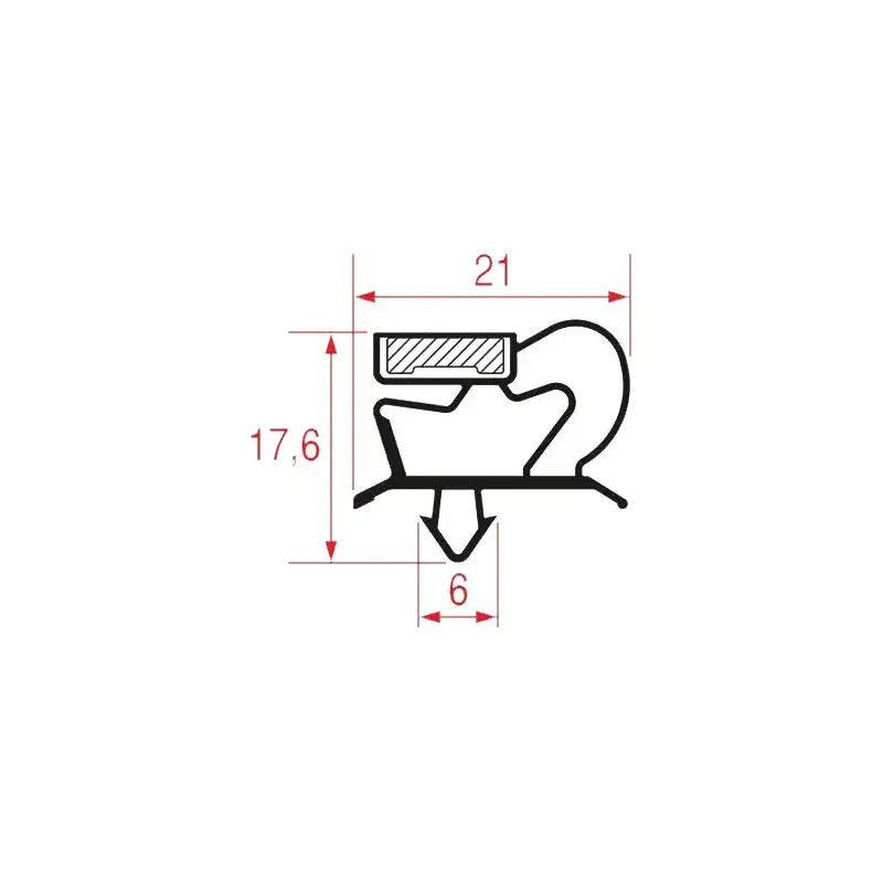 Snap-In Gasket 1474x631 mm Magnetic Grey | Italian Quality Spare Part