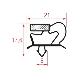 Snap-In Gasket 1474x631 mm Magnetic Grey | Italian Quality Spare Part