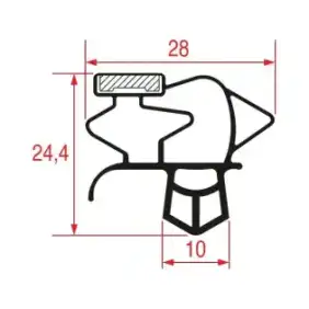 Junta Magnética de 1505x645 mm para Encajar | Repuesto de Calidad Italiana