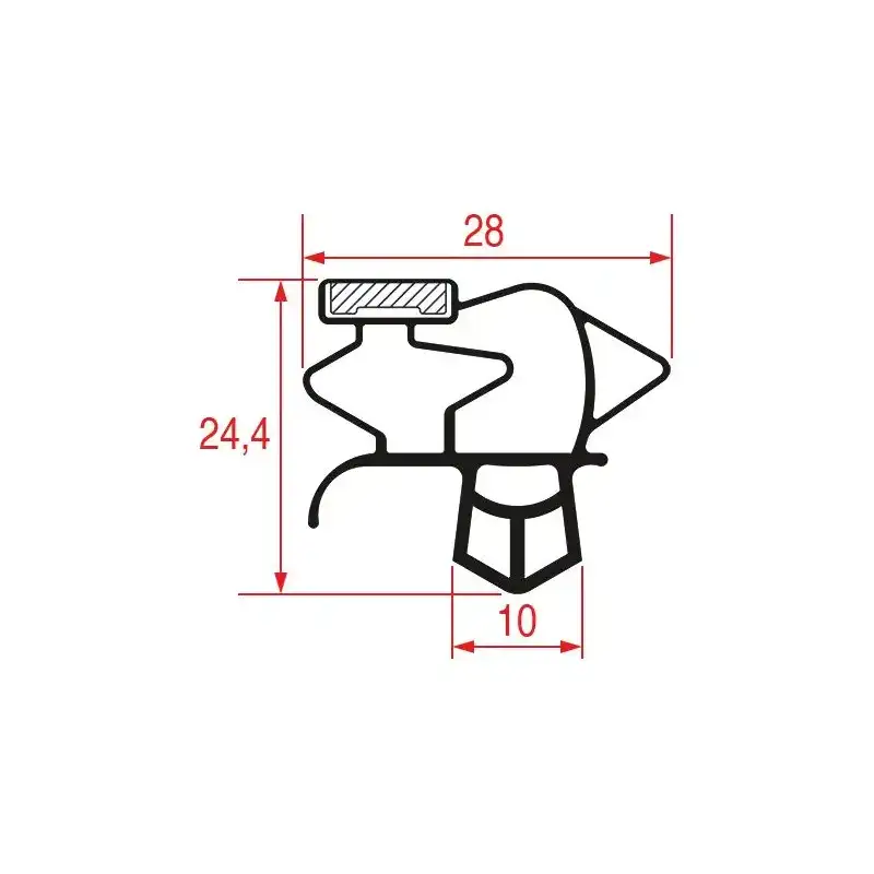 Snap-In Gasket 1505x645 mm Magnetic White | Italian Quality Spare Part