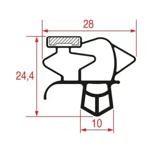 Snap-In Gasket 1505x645 mm Magnetic White | Italian Quality Spare Part