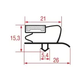 Joint d'étanchéité encliquetable 605x475 mm Gris Magnétique | Fabriqué en Italie pour Fagor-Coreco