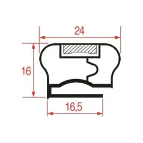 Middenrand Pakking 2009 - 2000 mm | Magnetisch Grijs