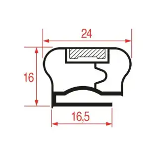 Middenrand Pakking 2009 - 2000 mm | Magnetisch Grijs