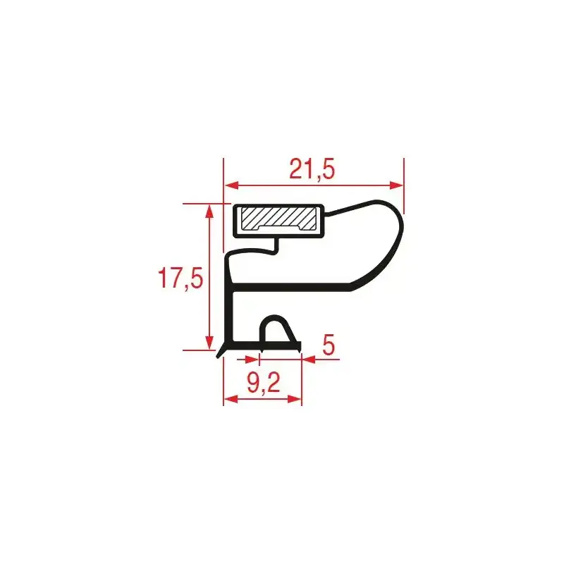 Mittlere Dichtung 390x310 mm | Magnetisch Weiß | Zanussi