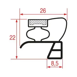 Snap-In Gasket 630x400 mm | Magnetic Grey | Mareno