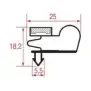 Snap-In Deurrubber 1550x655 mm | Magnetisch Zwart | Desmon Gekoelde Kasten