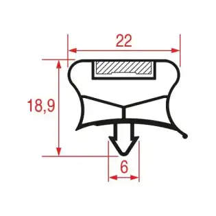 Snap-In Deurrubber 750x690 mm | Magnetisch Grijs | Friulinox-Franke