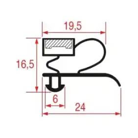 Snap-In Gasket 1003 | 2000 mm Grey | Magnetic | Made in Italy