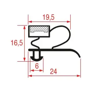 Snap-In Gasket 1003 | 2000 mm Grey | Magnetic | Made in Italy