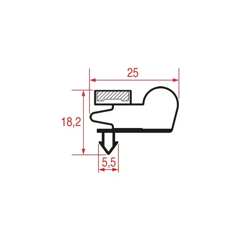 Snap-In Gasket 1007 | 2000 mm Black | Magnetic | Made in Italy