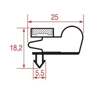 Snap-In Gasket 1007 | 2000 mm Black | Magnetic | Made in Italy