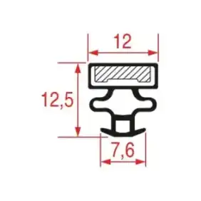 Junta de inserción 1024 | 2200 mm Gris | Magnética | Hecha en Italia