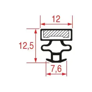 Snap-In Gasket 1024 | 2200 mm Grey | Magnetic | Made in Italy