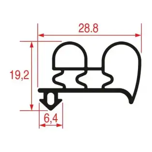 Snap-In Gasket 1028 | 2200 mm Grey | Non-Magnetic | Made in Italy