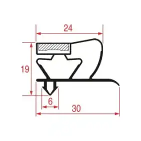 Snap-In Gasket 1029 | 2500 mm Grey | Magnetic | Made in Italy