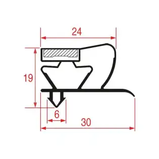 Snap-In Gasket 1029 | 2500 mm Grey | Magnetic | Made in Italy