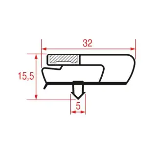 Snap-In Gasket 1031 | 2000 mm Grey | Magnetic | Made in Italy