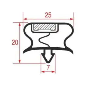 Snap-In Gasket 1058 | 2500 mm Grey | Magnetic | Made in Italy